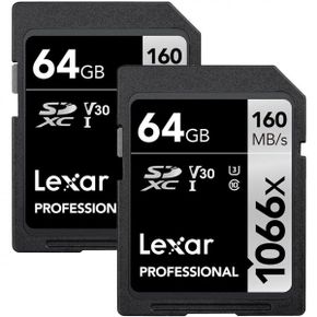 미국 렉사 sd카드 Lexar Silver Series Professional 1066x 64GB SDXC UHSI Memory Card 160MB/s