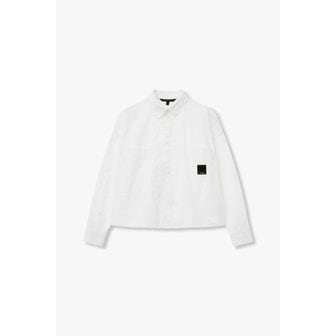 ARMANI EXCHANGE AX 여성 투 포켓 루즈핏 크롭 셔츠(A424120006)화이트