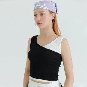 [프라이하잇] UNBAL SLEEVELESS WRINKLE TOP(BLACK)