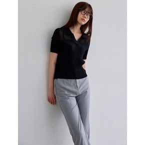 AR_Pitting v-neck collar top_BLACK