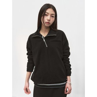 시스에이 언발란스 테리 하프 집업 [black]