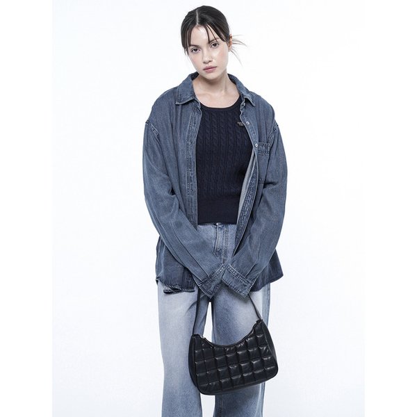 오버피트 워싱 데님셔츠 다크/W251SH02DK