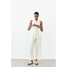 ZARA 벨트가 달린 자라 린넨 블렌드 점프수트 8040/715