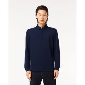 5019368 Lacoste Smart Paris long sleeve stretch cotton Polo - Navy Blue