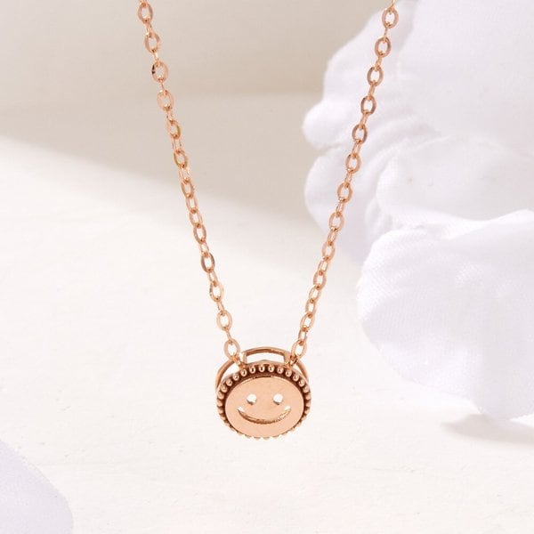 [비앤비골드] 14K 원형 스마일 로렛트 체인 목걸이 SNN41892