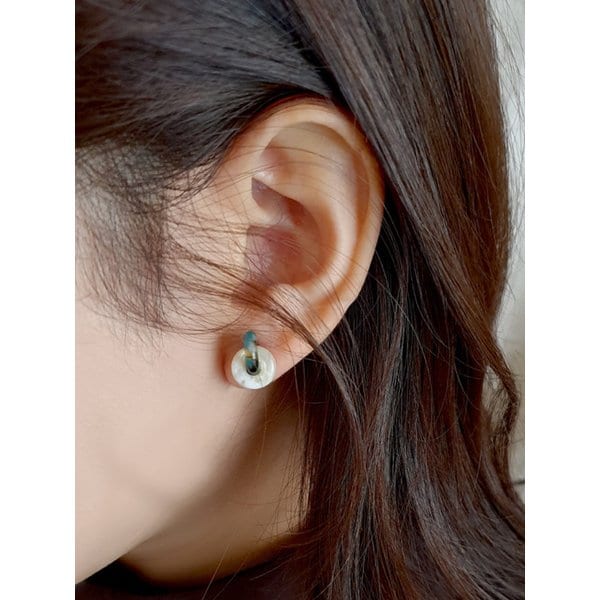 mini melange earrings_blue