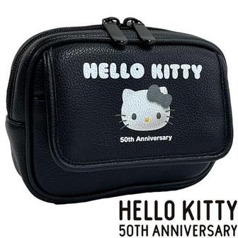 링스 3222039 HELLO KITTY 헬로 키티 50주년 골프 벨트 파우치 SR1426BK-9 Lynx TA3265431