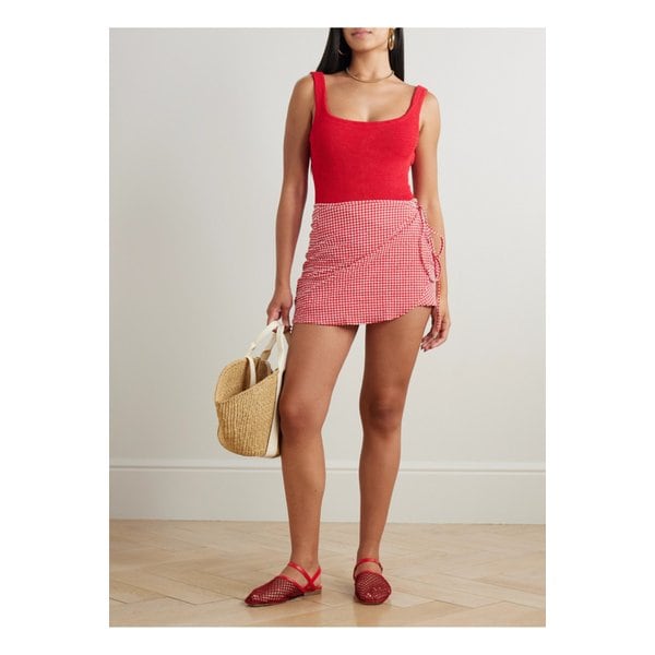 훈자 지 깅엄 시어서커 파레오 레드 46376663162888730