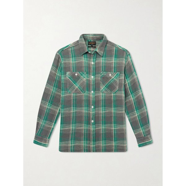 빔스 체크 와플 니트 코튼 셔츠 46376663162982616