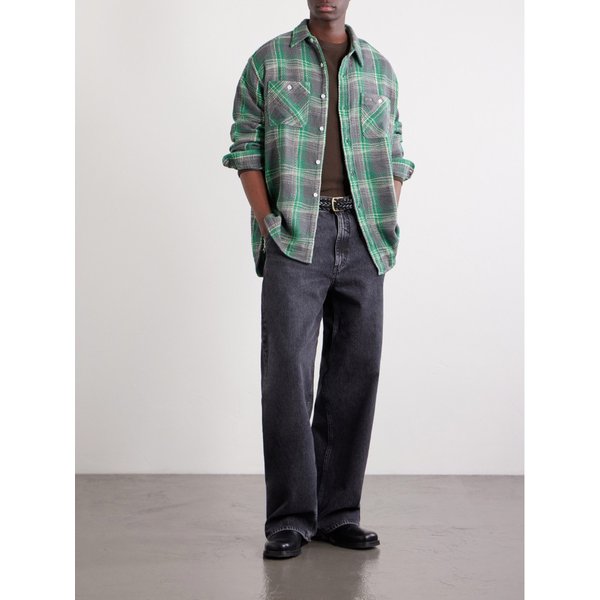 빔스 체크 와플 니트 코튼 셔츠 46376663162982616