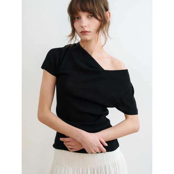 E Linen Feminine Drape Knit_2colors