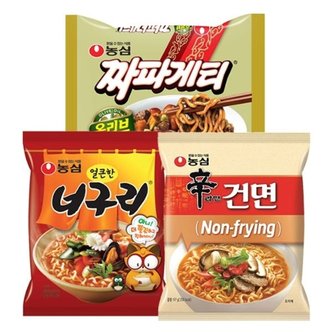  신라면 건면 5입 + 너구리 5입 + 짜파게티 5입