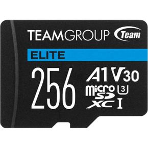 미국 팀그룹 SD카드 TEAMGROUP Elite A1 256GB Micro SDXC UHSI U3 V30 4K Read Speed up to 90M