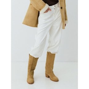 suede long boots (beige)