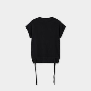 [25SS] 엘라 모크넥 하프 슬리브 탑 블랙