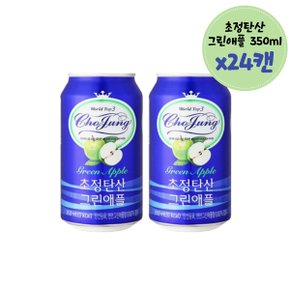 초정탄산 그린애플 350ml 24캔 무설탕음료 탄산수 물