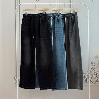 신세계라이브쇼핑 [옷자락] 남녀 커플용 루즈핏 일자형 면 청바지