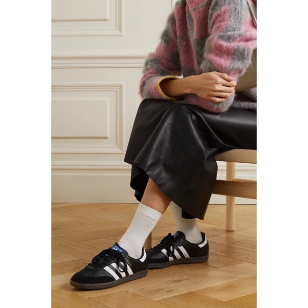 삼바 Og 스웨이드 트리밍 가죽 스니커즈 블랙