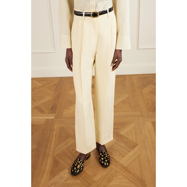 맥시 가죽 트리밍 레오파드 프린트 카프 헤어 로퍼 46376663162937240