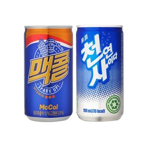 1+1 맥콜 + 천연사이다 190ml 총60캔