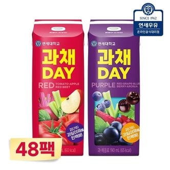  연세유업 과채데이 레드/퍼플 190ml 48팩