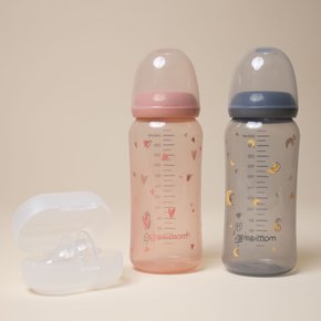 컬러세트 PP슬림 240ml 2개 아이쏙2개  병원용젖병 / 조리원젖병 / 노꼭지 / 슬림형젖병 / 배앓이예방젖병
