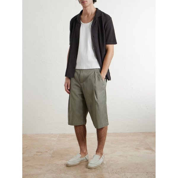 미스터 피 캠프 칼라 리넨 코튼 블렌드 셔츠 46376663163004783