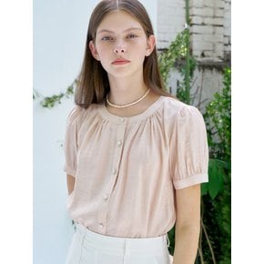 S Glossy Shirring Blouse_3colors