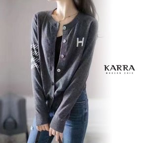 KARRA 알파벳슬리브사선배색라인가디건_A3F0341