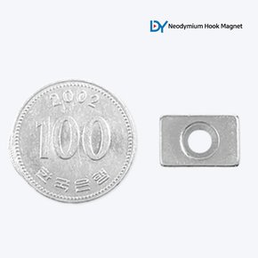 초강력 네오디움 사각 원형 사라자석 15x10x4mm