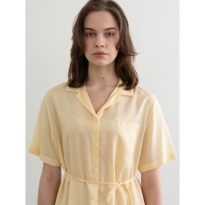 SHEER STRING SHIRT DRESS YELLOW