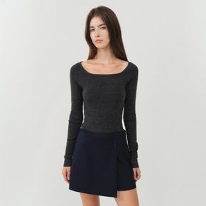 울 블렌드 스퀘어넥 슬림 니트 탑 4종 / WOOL BLEND SQUARE-NECK SLIM KNIT TOP