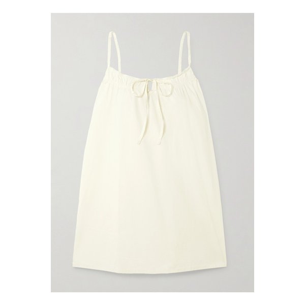 데이지 스튜디오 드로스트링  코튼 포플린 미니 드레스 오프 화이트 46376663162885461