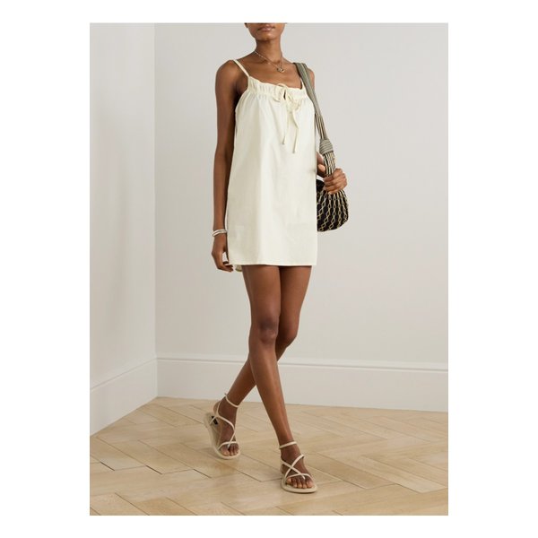 데이지 스튜디오 드로스트링  코튼 포플린 미니 드레스 오프 화이트 46376663162885461