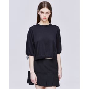 [파주점] [송지오우먼]송지오 컬렉션 베일드 윙 크루넥 니트 블랙 WH3KT701BK