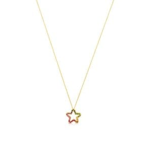 Icon small star motif gold necklace with multicolored gems/목걸이/612534150