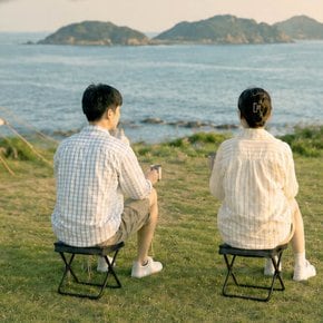 1+1 휴대용 접이식 캠핑의자 경량 야외 낚시 체어
