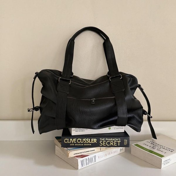 [옷자락] 여성 벨벳 인조가죽 투웨이 대형 숄더 크로스백