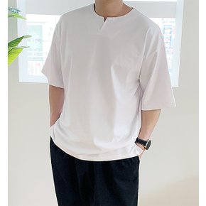 샤이 슬릿넥 반팔 티셔츠_2 color / L~3XL size