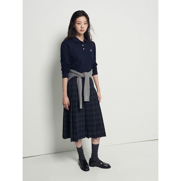 타탄체크 플리츠스커트  네이비 (BF5927C25R)
