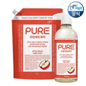 퓨어 주방세제 애플밤 750ml 용기+1L 리필