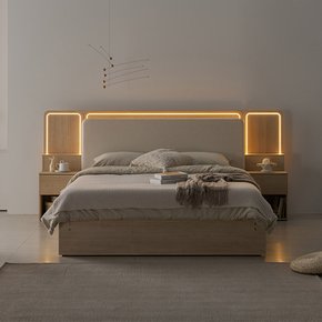 국내제작 인홈 스퀘어 LED 3구 볼레일 서랍 침대 프레임 SS 매트제외