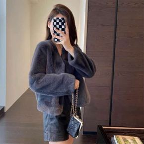 여성 겨울 코트 털 하프코트 데일리