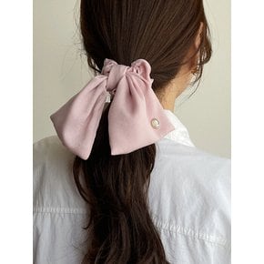 [단독]Vintage Mood Cameo Satin Ruffle Scrunchie [Pink]