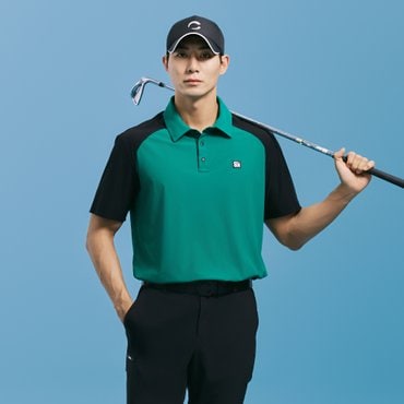 쉿 비밀특가 [비밀특가] 남성 에센셜 컬러블럭 트리코트 반팔 카라 티셔츠
