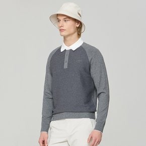 텍스쳐 폴로 스웨터 MAN MEDIUM GREY