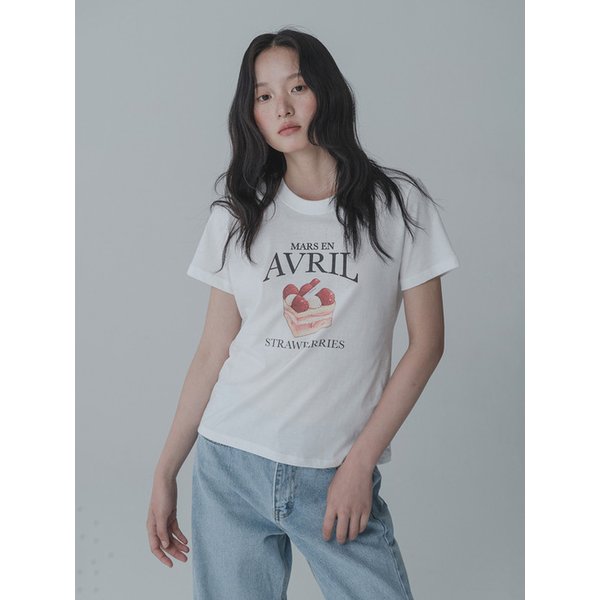 [리퍼브]STRAWBERRY CAKE TSHIRT_IVORY