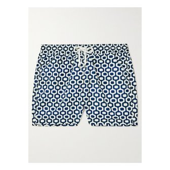 프레스코볼 카리오카(Frescobol Carioca) 프레스코볼 카리오카 슬림핏 쇼트 렝스 프린트 리사이클 스윔 쇼츠 블루 1647597313776189