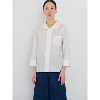 마누엘 에 기욤 Flat round collar shirt warm white