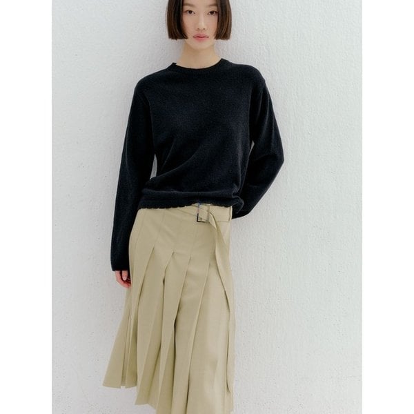 플리츠 랩 스커트 - 2컬러